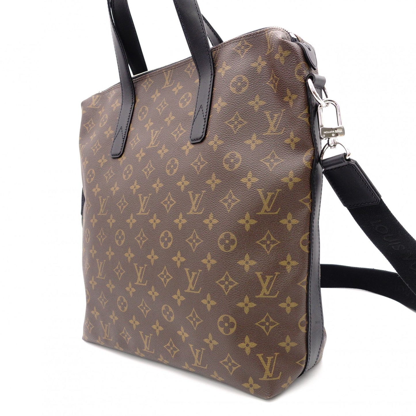 LOUIS VUITTON Kitán Monogram Makassar Handbag, PVC/Leather, Brown, Men's