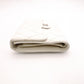 CHANEL Matelassé Long Wallet, Leather, White Caviar Skin, Flap Wallet, Silver Hardware