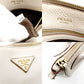 PRADA Leather Handbag White 2-Way Shoulder Bag White Triangle Logo 7-12-228