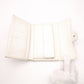 CHANEL Matelassé Long Wallet, Leather, White Caviar Skin, Flap Wallet, Silver Hardware