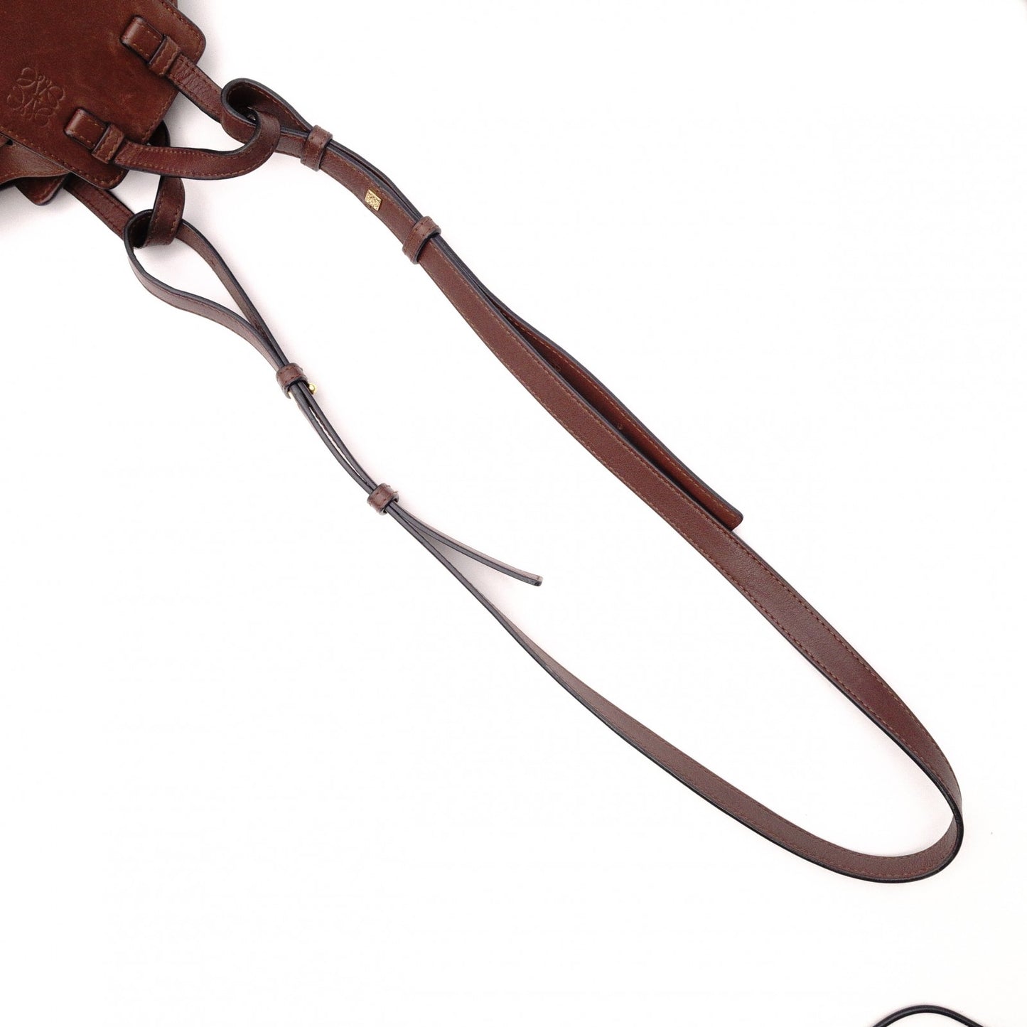 LOEWE Hammock Mini Hand Bag, Leather, Dark Brown, 2-Way Crossbody, Women's