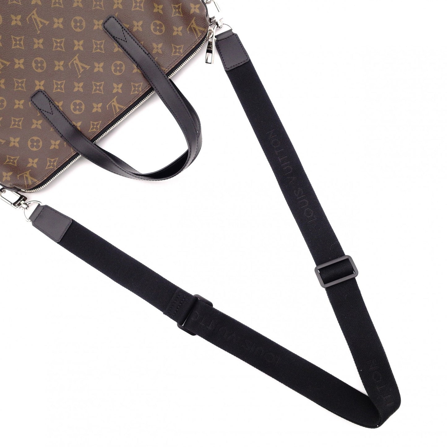 LOUIS VUITTON Kitán Monogram Makassar Handbag, PVC/Leather, Brown, Men's