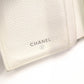 CHANEL Matelassé Long Wallet, Leather, White Caviar Skin, Flap Wallet, Silver Hardware