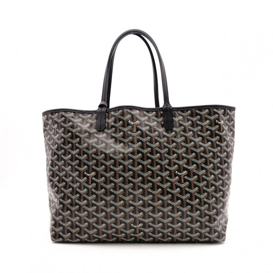 GOYARD Saint Louis PM Tote Bag, PVC and Leather, Black, Shoulder Bag, A4 Size