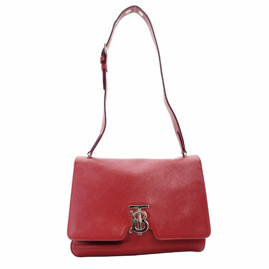 Burberry Alice Shoulder Bag Leather Red Silver Hardware Red Crossbody TB Logo R801017
