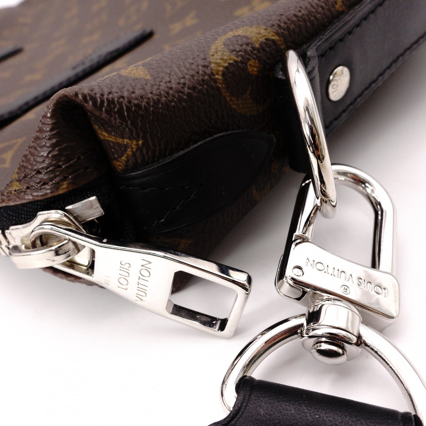 LOUIS VUITTON Kitán Monogram Makassar Handbag, PVC/Leather, Brown, Men's