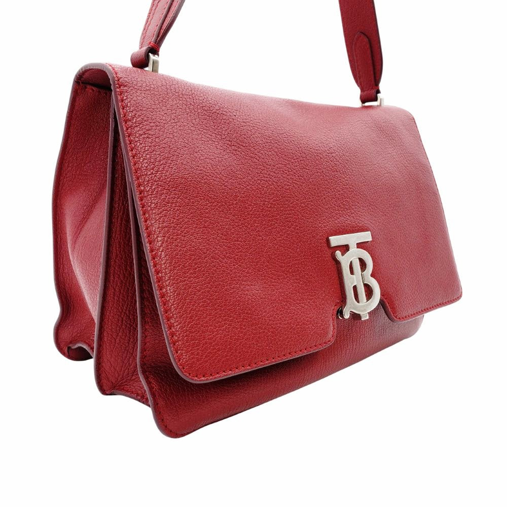 Burberry Alice Shoulder Bag Leather Red Silver Hardware Red Crossbody TB Logo R801087