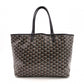 GOYARD Saint Louis PM Tote Bag, PVC and Leather, Black, Shoulder Bag, A4 Size
