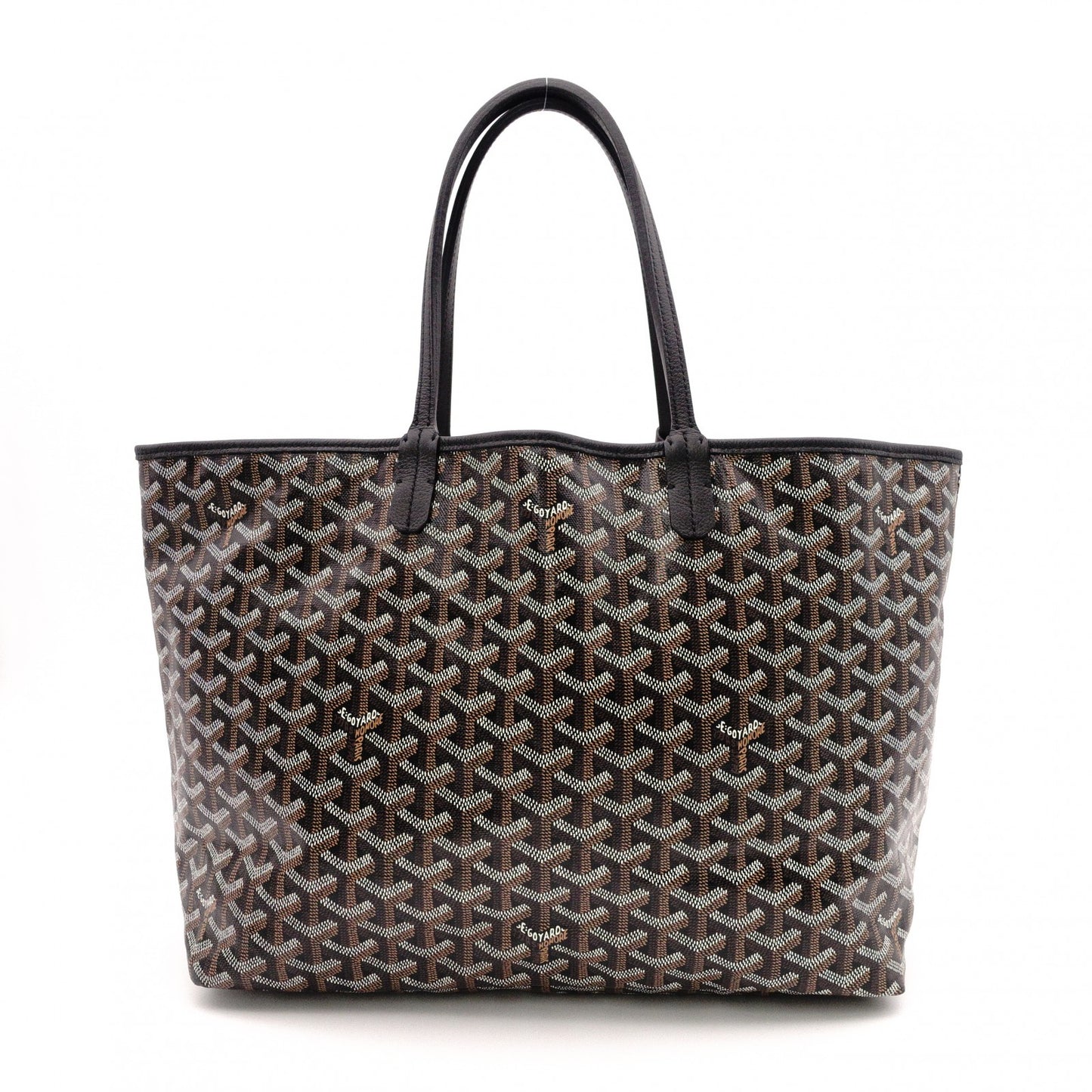 GOYARD Saint Louis PM Tote Bag, PVC and Leather, Black, Shoulder Bag, A4 Size