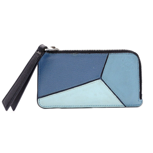 LOEWE Anagram Coin Case, Leather, Blue, Card Case