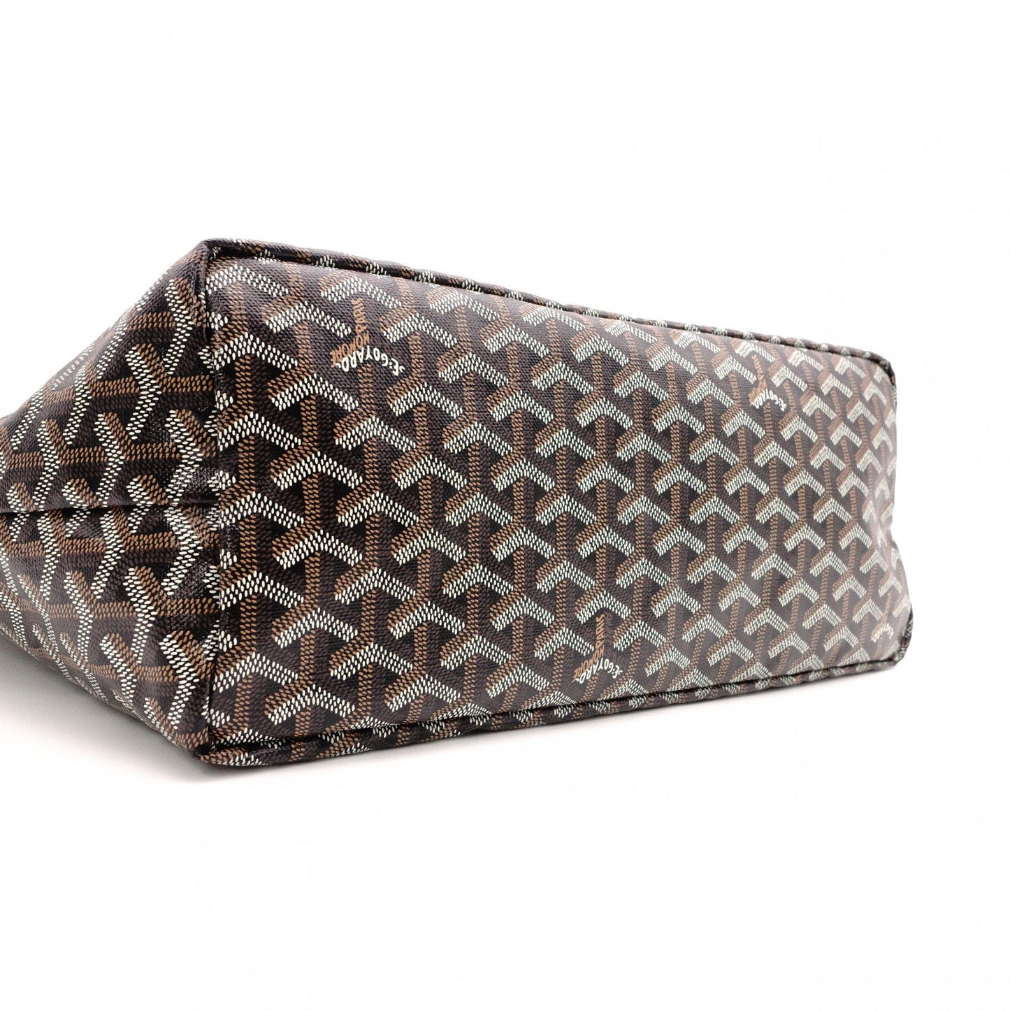 GOYARD Saint Louis PM Tote Bag, PVC and Leather, Black, Shoulder Bag, A4 Size