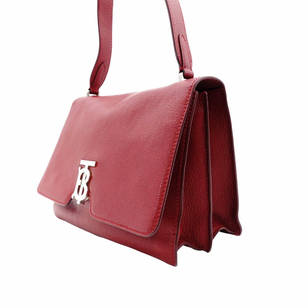 Burberry Alice Shoulder Bag Leather Red Silver Hardware Red Crossbody TB Logo R801087