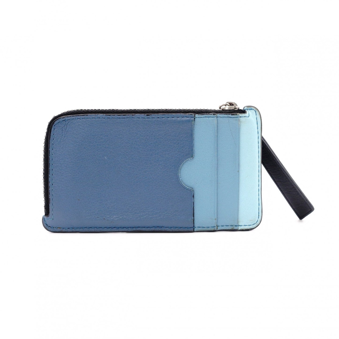 LOEWE Anagram Coin Case, Leather, Blue, Card Case