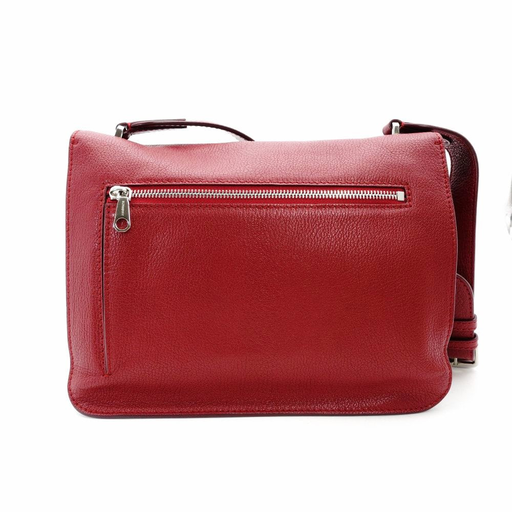 Burberry Alice Shoulder Bag Leather Red Silver Hardware Red Crossbody TB Logo R801087