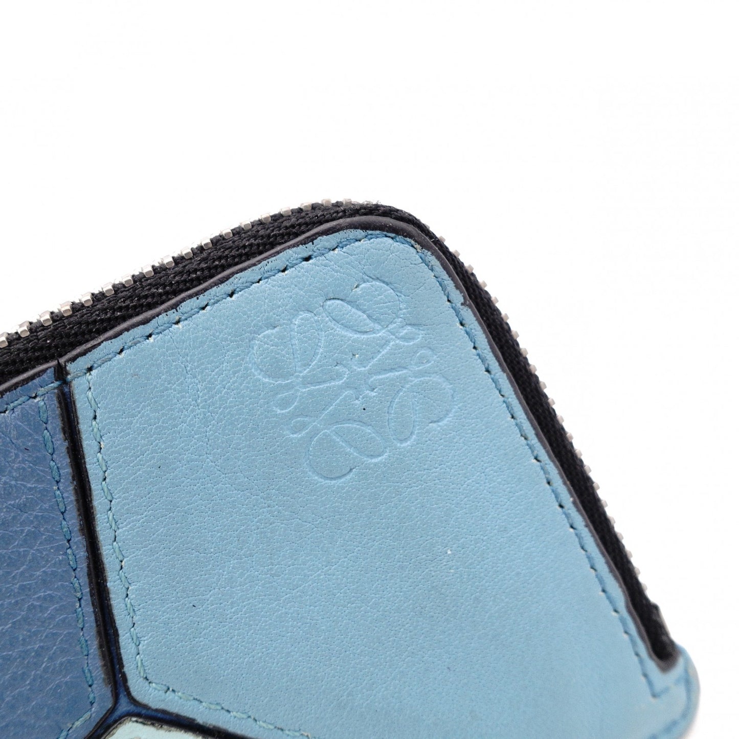 LOEWE Anagram Coin Case, Leather, Blue, Card Case