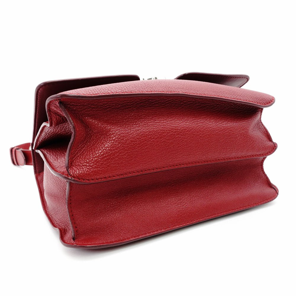 Burberry Alice Shoulder Bag Leather Red Silver Hardware Red Crossbody TB Logo R801087