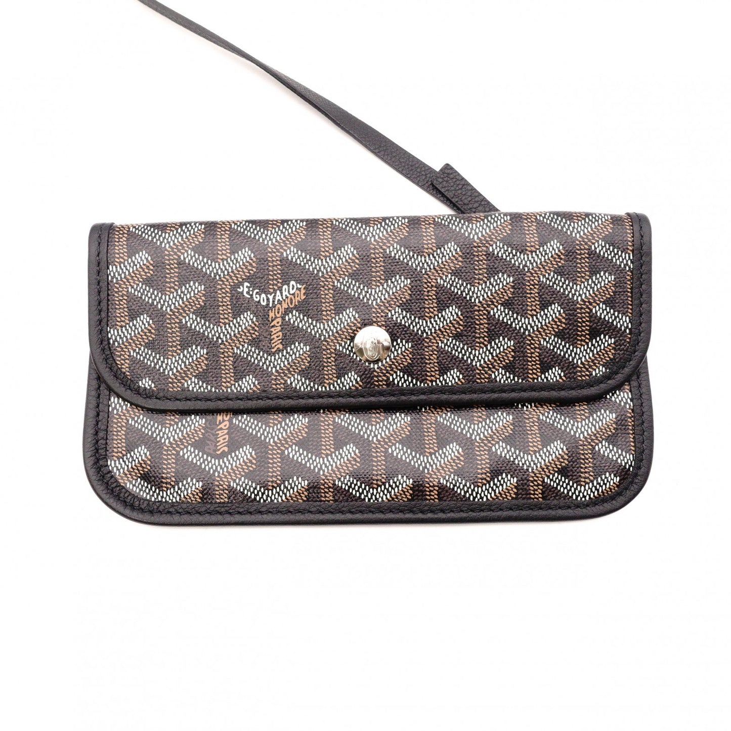 GOYARD Saint Louis PM Tote Bag, PVC and Leather, Black, Shoulder Bag, A4 Size