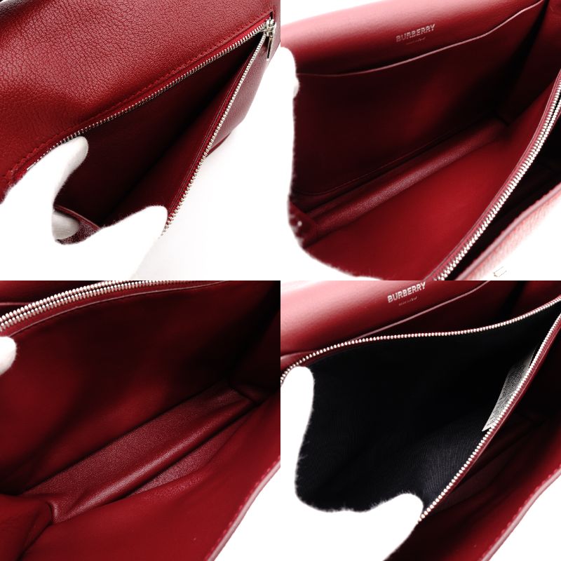 Burberry Alice Shoulder Bag Leather Red Silver Hardware Red Crossbody TB Logo R801087