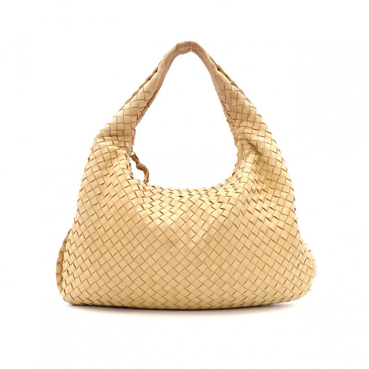 Bottega Veneta Intrecciato Shoulder Bag, Leather, Beige, Hobo