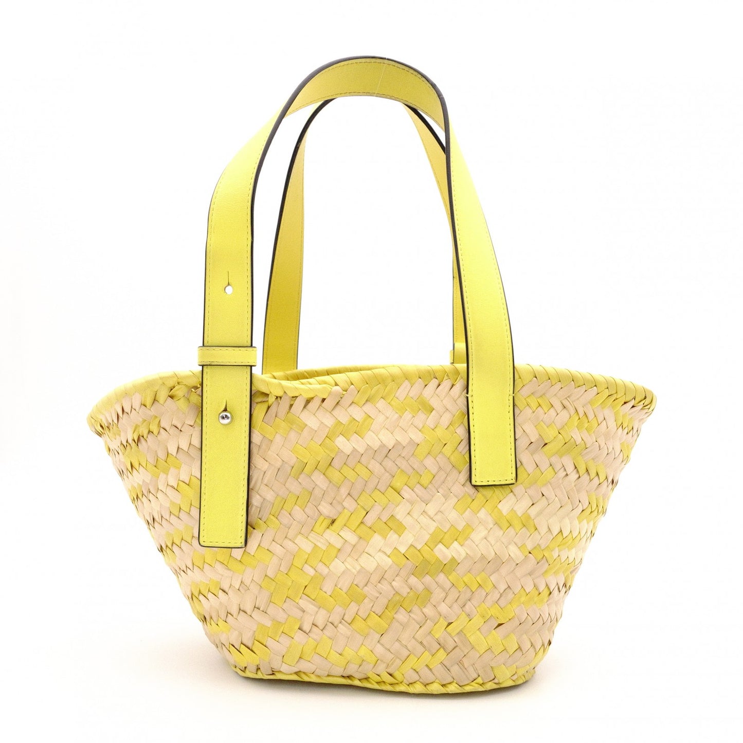 LOEWE Anagram Basket Handbag, Raffia, Beige and Yellow, Logo, Wicker Bag