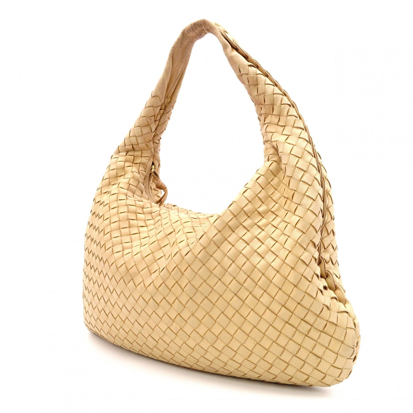 Bottega Veneta Intrecciato Shoulder Bag, Leather, Beige, Hobo