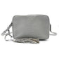Saint Laurent Shoulder Bag Leather YSL Gray Crossbody Tassel Logo 7-12-227