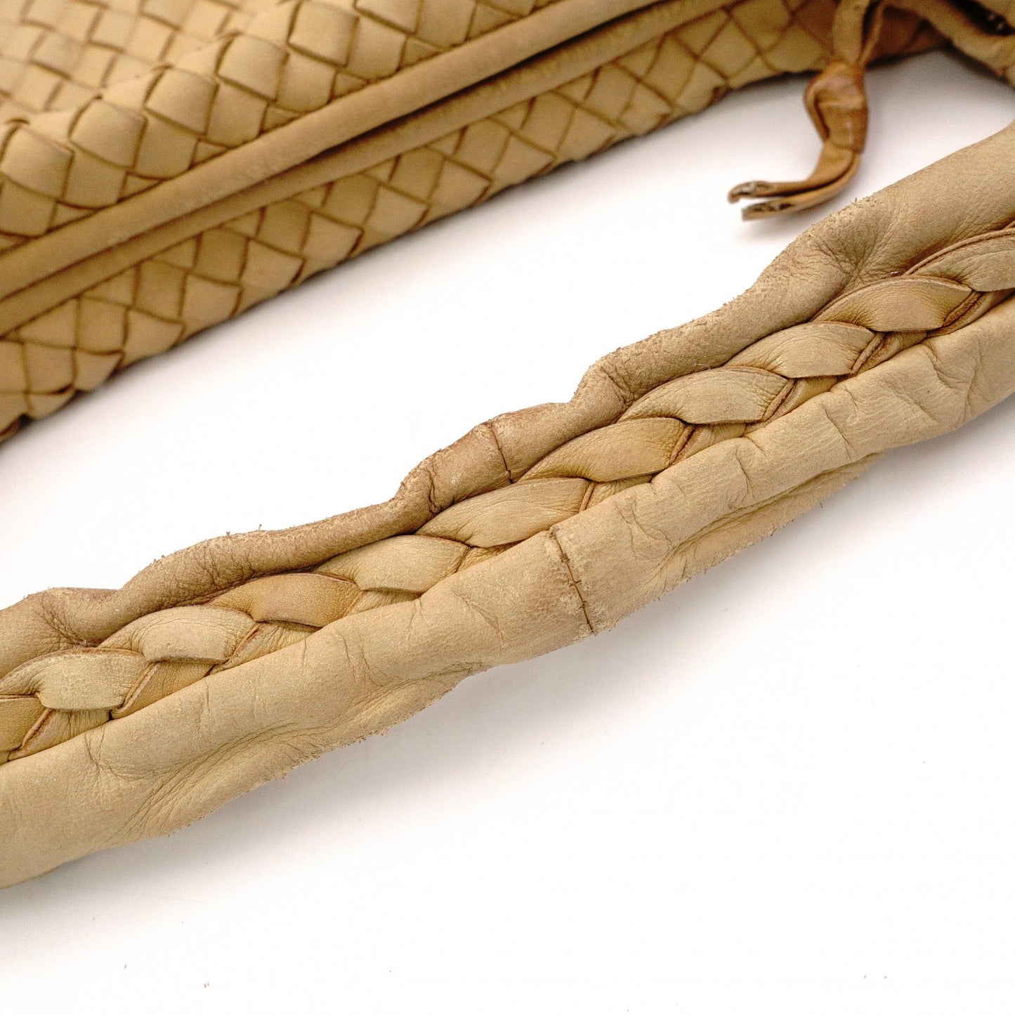 Bottega Veneta Intrecciato Shoulder Bag, Leather, Beige, Hobo