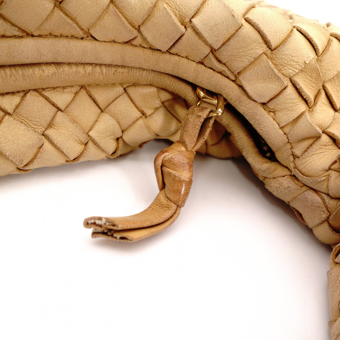 Bottega Veneta Intrecciato Shoulder Bag, Leather, Beige, Hobo