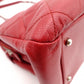 CHANEL Matelassé Shoulder Bag, Leather, Red Caviar Skin, Silver Hardware