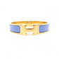 HERMES Click H Bracelet, Metal, Gold and Blue, Size ST