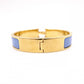 HERMES Click H Bracelet, Metal, Gold and Blue, Size ST