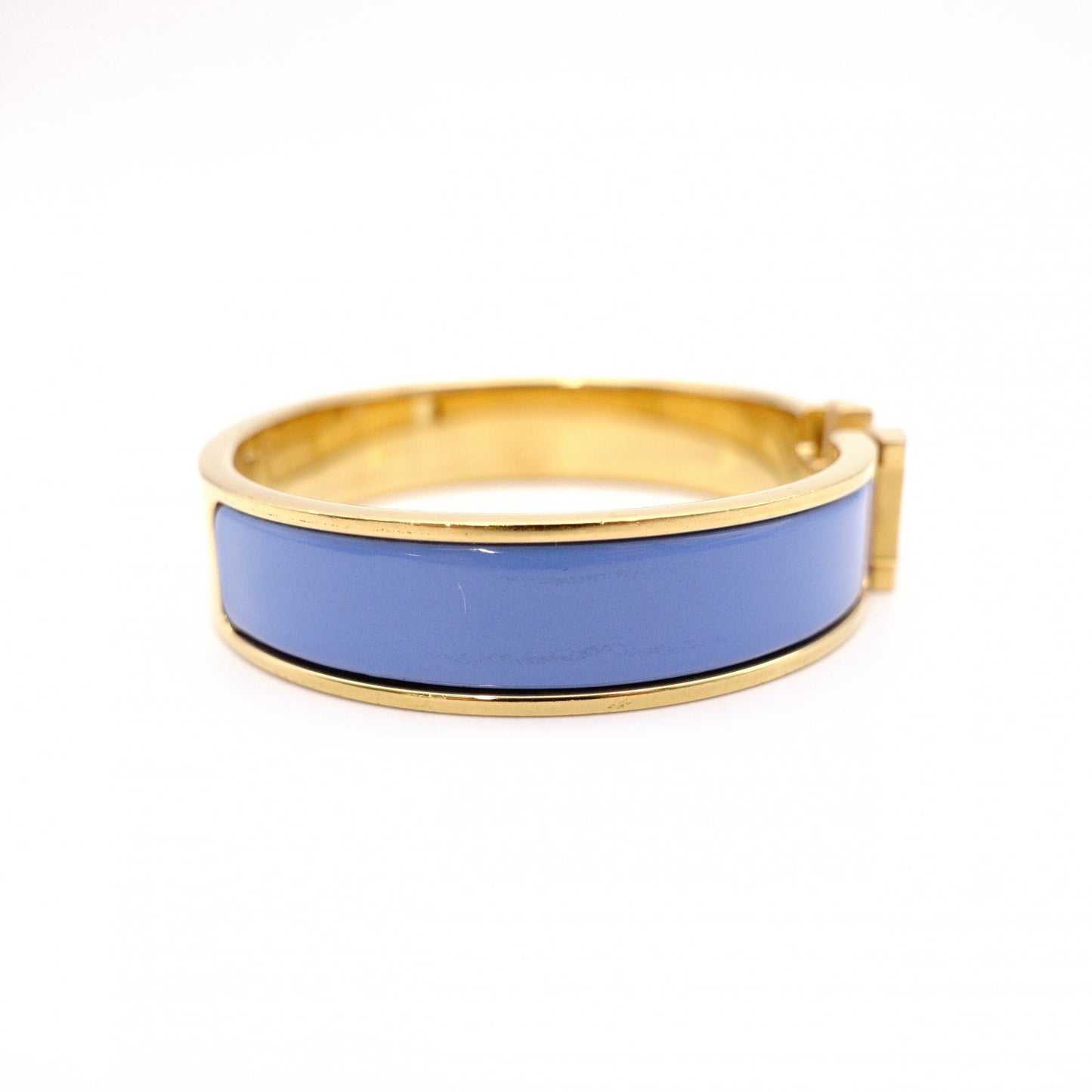 HERMES Click H Bracelet, Metal, Gold and Blue, Size ST