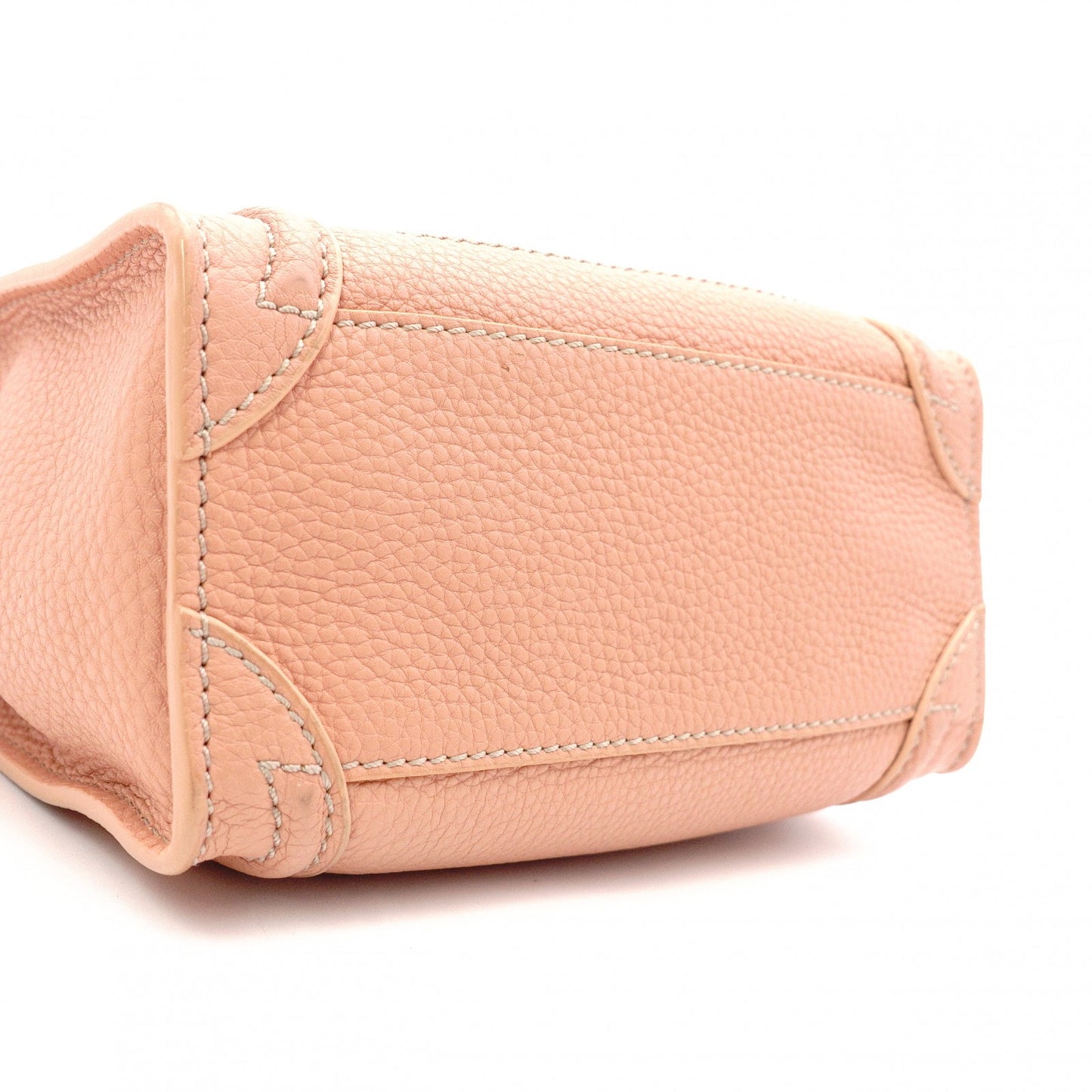 CELINE Luggage Nano Shopper Handbag, Leather, Coral Orange, 2-Way Crossbody