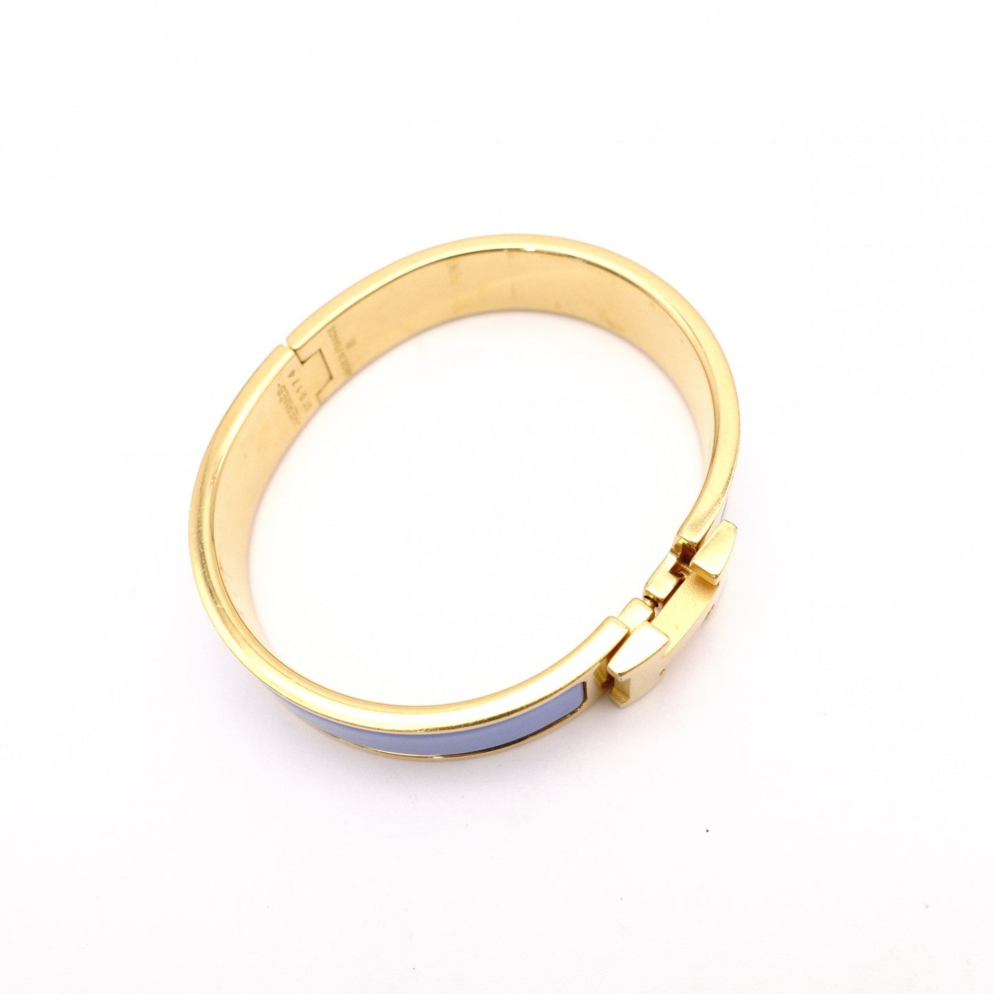 HERMES Click H Bracelet, Metal, Gold and Blue, Size ST