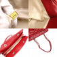 CHANEL Matelassé Shoulder Bag, Leather, Red Caviar Skin, Silver Hardware