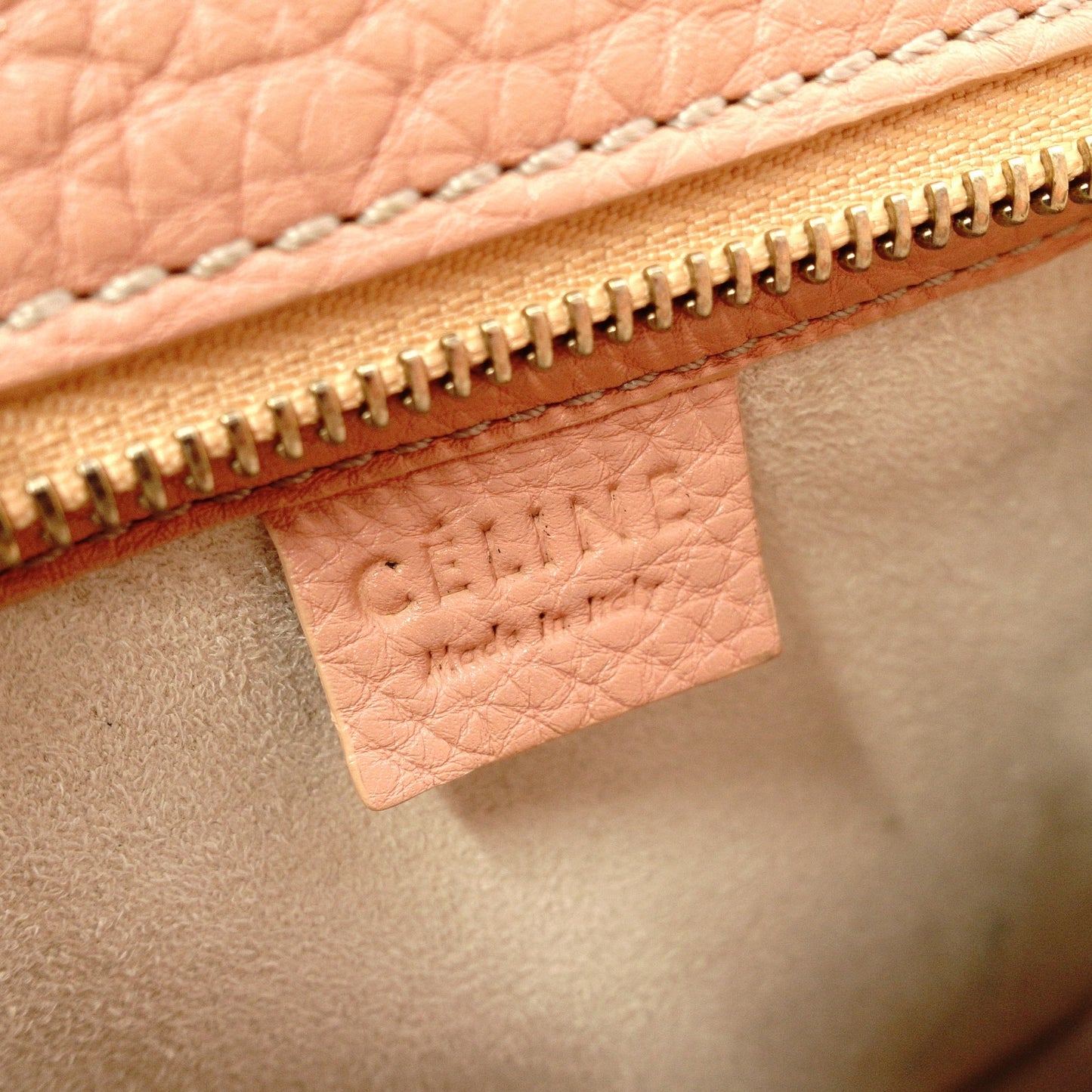 CELINE Luggage Nano Shopper Handbag, Leather, Coral Orange, 2-Way Crossbody