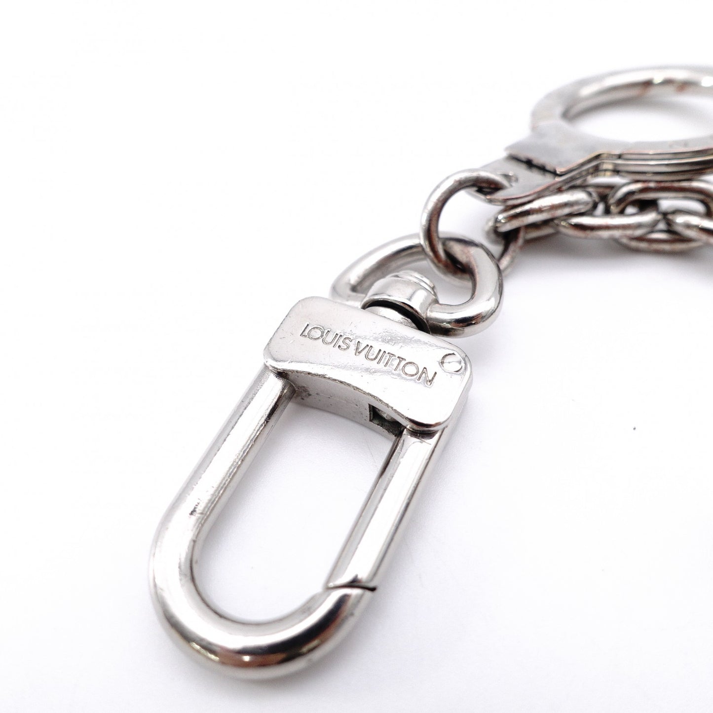 LOUIS VUITTON Charm, Metal, Silver, LV Logo