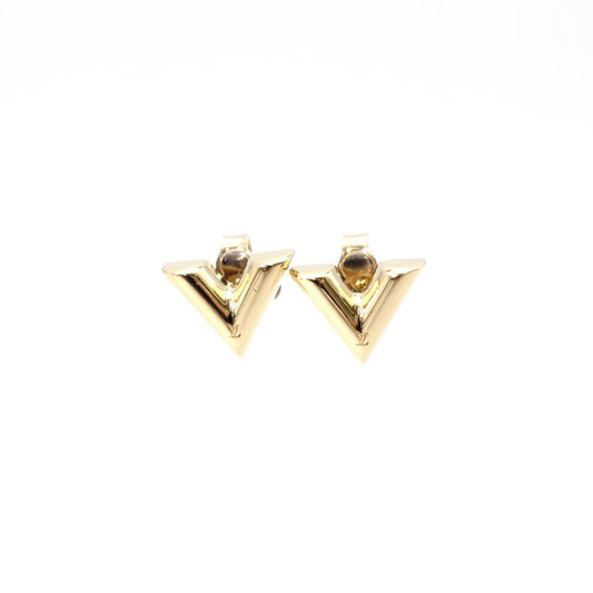 LOUIS VUITTON Essential V Earrings, Metal, Gold