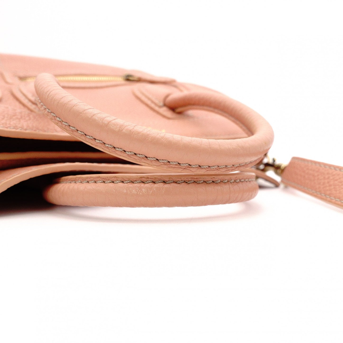 CELINE Luggage Nano Shopper Handbag, Leather, Coral Orange, 2-Way Crossbody