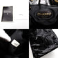 CHANEL Chain Shoulder Bag Drawstring Pouch Patent Leather Black Leather Coco Logo Black Gold Hardware 7-10-999