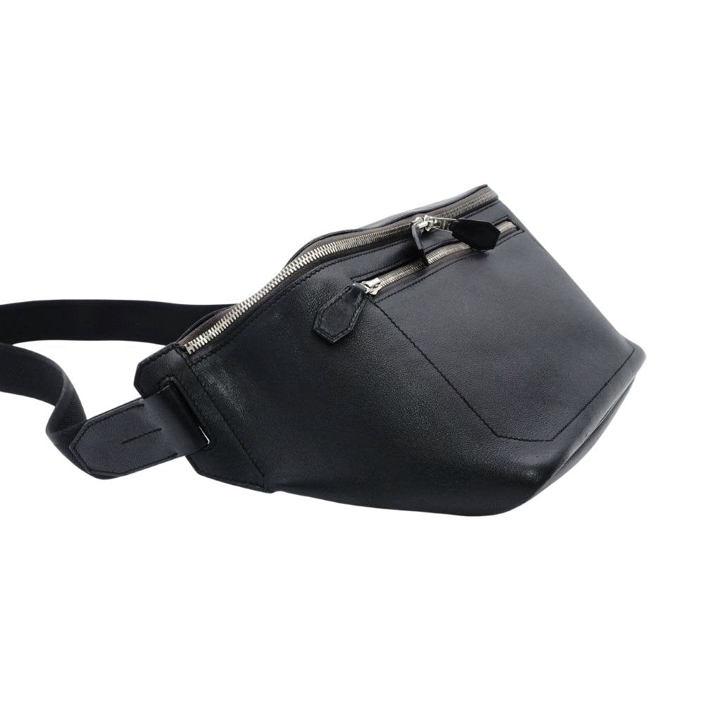 HERMES City Slide Cross GM Waist Bag Men's Crossbody Bag Shoulder Bag Belt Bag Leather Black