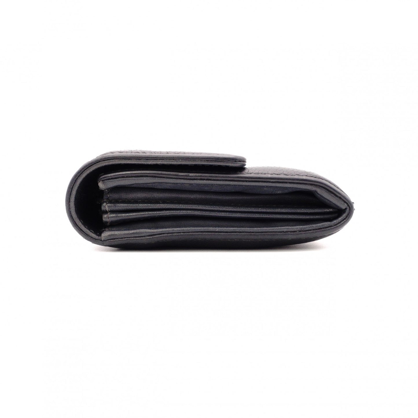 CHANEL Coco Mark Caviar Skin Long Wallet, Leather, Black, Coco Mark, CC Logo, Wallet