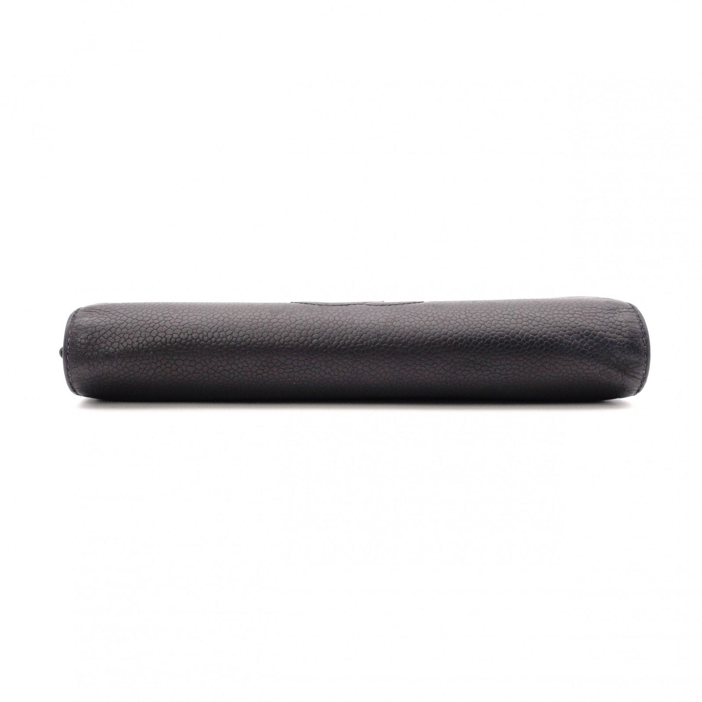CHANEL Coco Mark Caviar Skin Long Wallet, Leather, Black, Coco Mark, CC Logo, Wallet