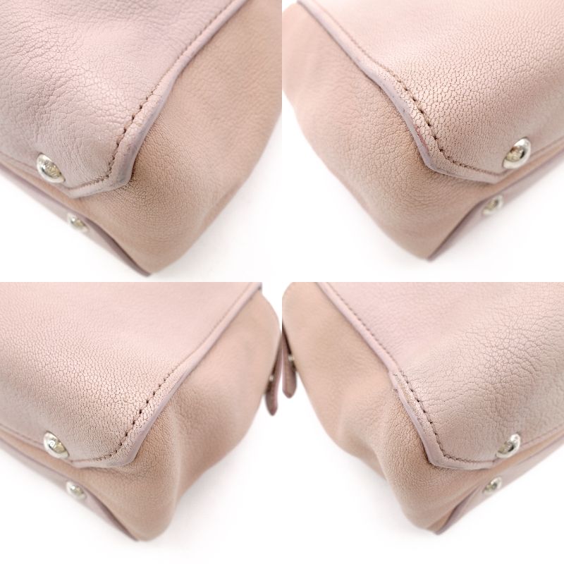 Miu Miu Madras Handbag Pink 5BB006 Leather 2-Way Crossbody Shoulder 7-9-637