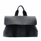 HERMES Valparaiso MM Tote Bag Black Canvas Leather Black Handbag R801121