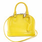 LOUIS VUITTON Epi Alma BB Handbag 2-Way Yellow Leather Crossbody Silver Hardware R81170