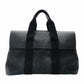 HERMES Valparaiso MM Tote Bag Black Canvas Leather Black Handbag R801121