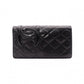 CHANEL Lambskin Cambon Line Long Wallet, Leather, Black and Pink, CC Logo