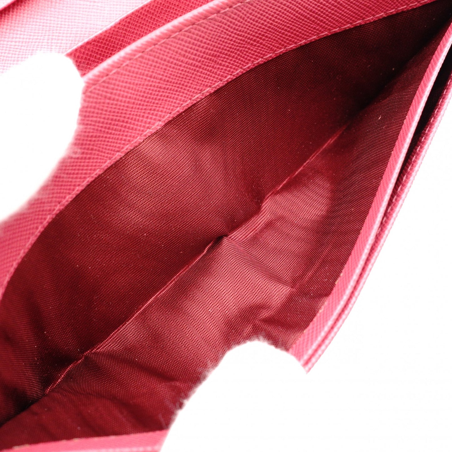 PRADA Ribbon Saffiano Long Wallet, Leather, Pink Ribbon, Gold Hardware
