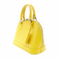 LOUIS VUITTON Epi Alma BB Handbag 2-Way Yellow Leather Crossbody Silver Hardware R81170